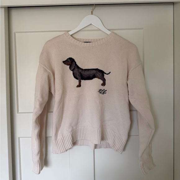 Ralph Lauren cream Intarsia-Knit Dachshund Cotton Sweater - Picture 2 of 5
